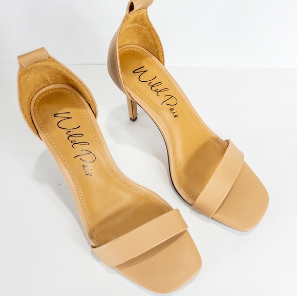 Wild Pair Bethie Suede Open Toe Sandals Nude 6 - Picture 7 of 9